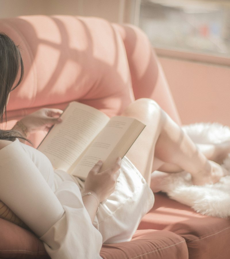 Woman relaxing with a good book